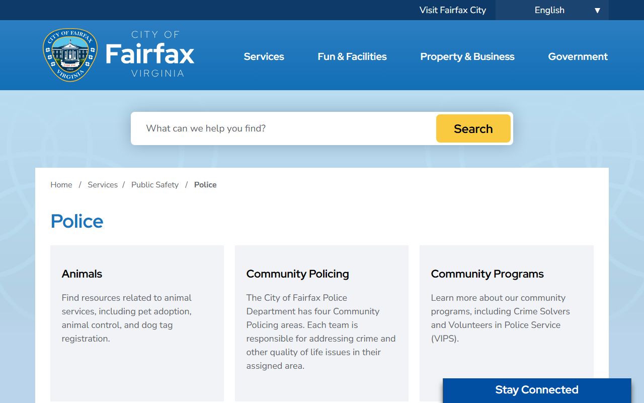 City of Fairfax Police Department 72 hour booking records office