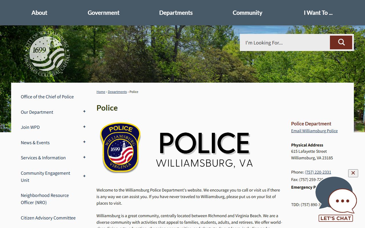 Williamsburg Police Department 72 hour booking arrest records