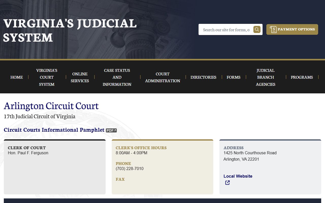 Arlington County Circuit Court 72 hour booking case lookup