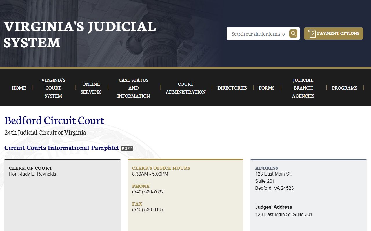 Bedford County Circuit Court 72 hour booking case file lookup