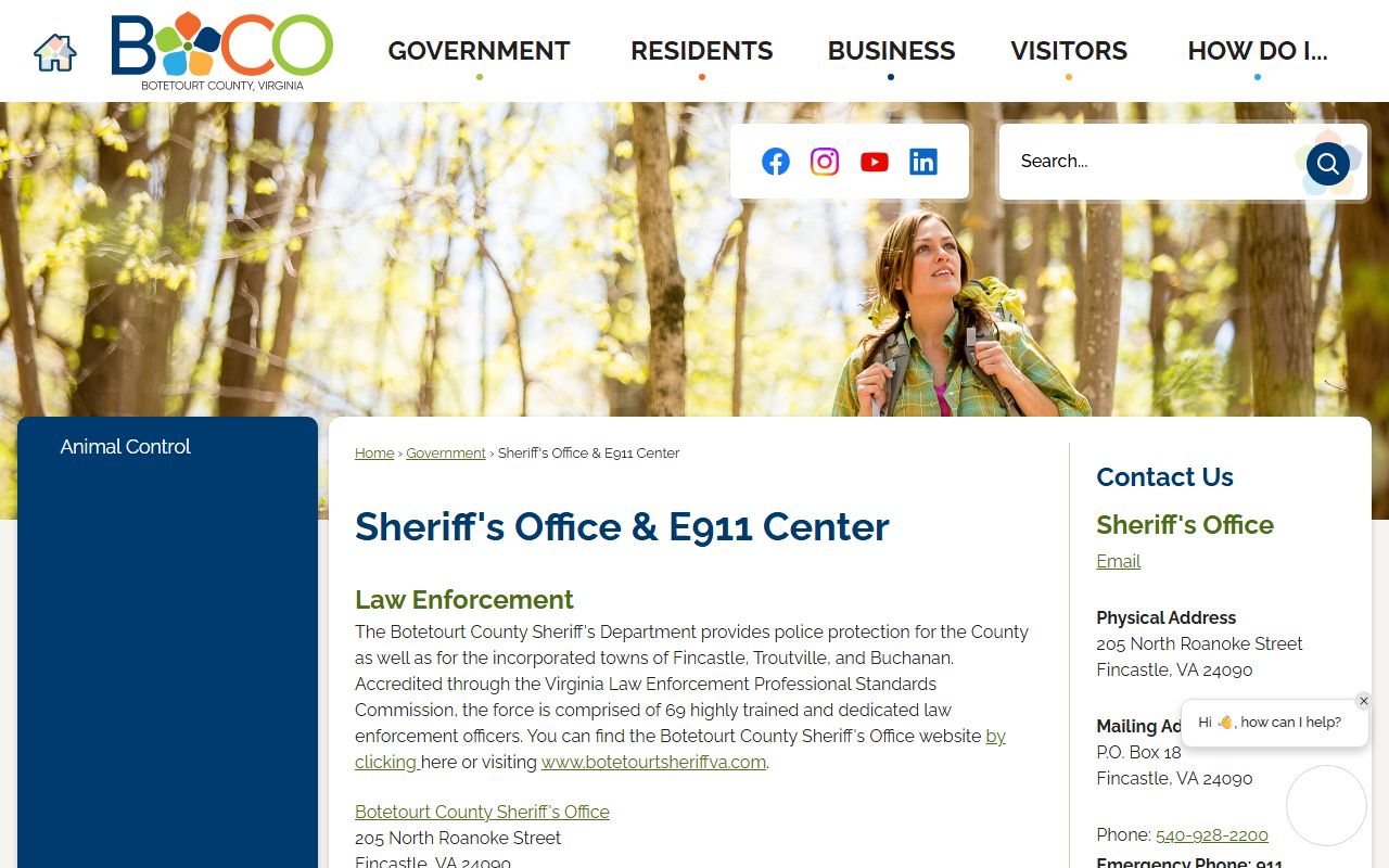 Botetourt County Sheriff's Office 72 hour booking records portal