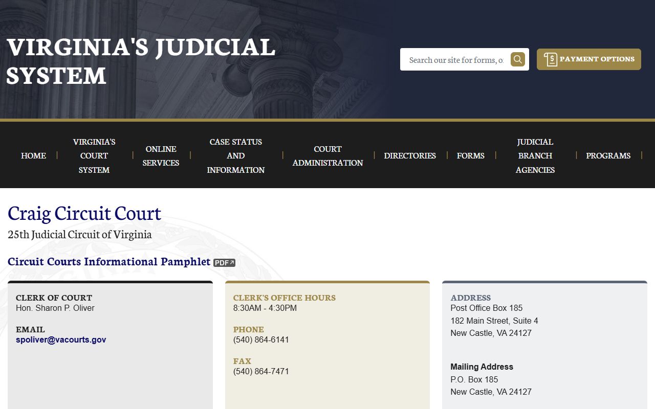 Craig County Circuit Court Craig County 72 hour booking case lookup