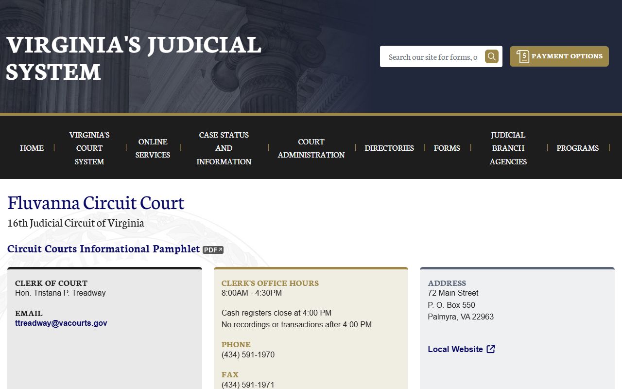 Fluvanna County Circuit Court Fluvanna County 72 hour booking case lookup