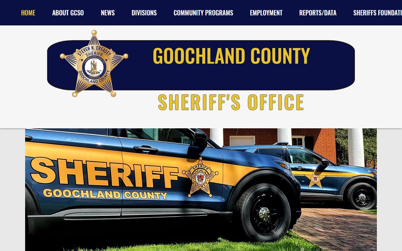 Goochland County Sheriff's Office 72 hour booking page
