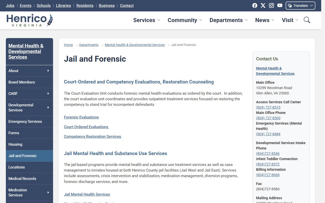 Henrico County Jail East and West Henrico County 72 hour booking inmate lookup