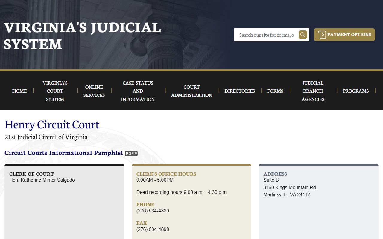 Henry County Circuit Court 72 hour booking case lookup
