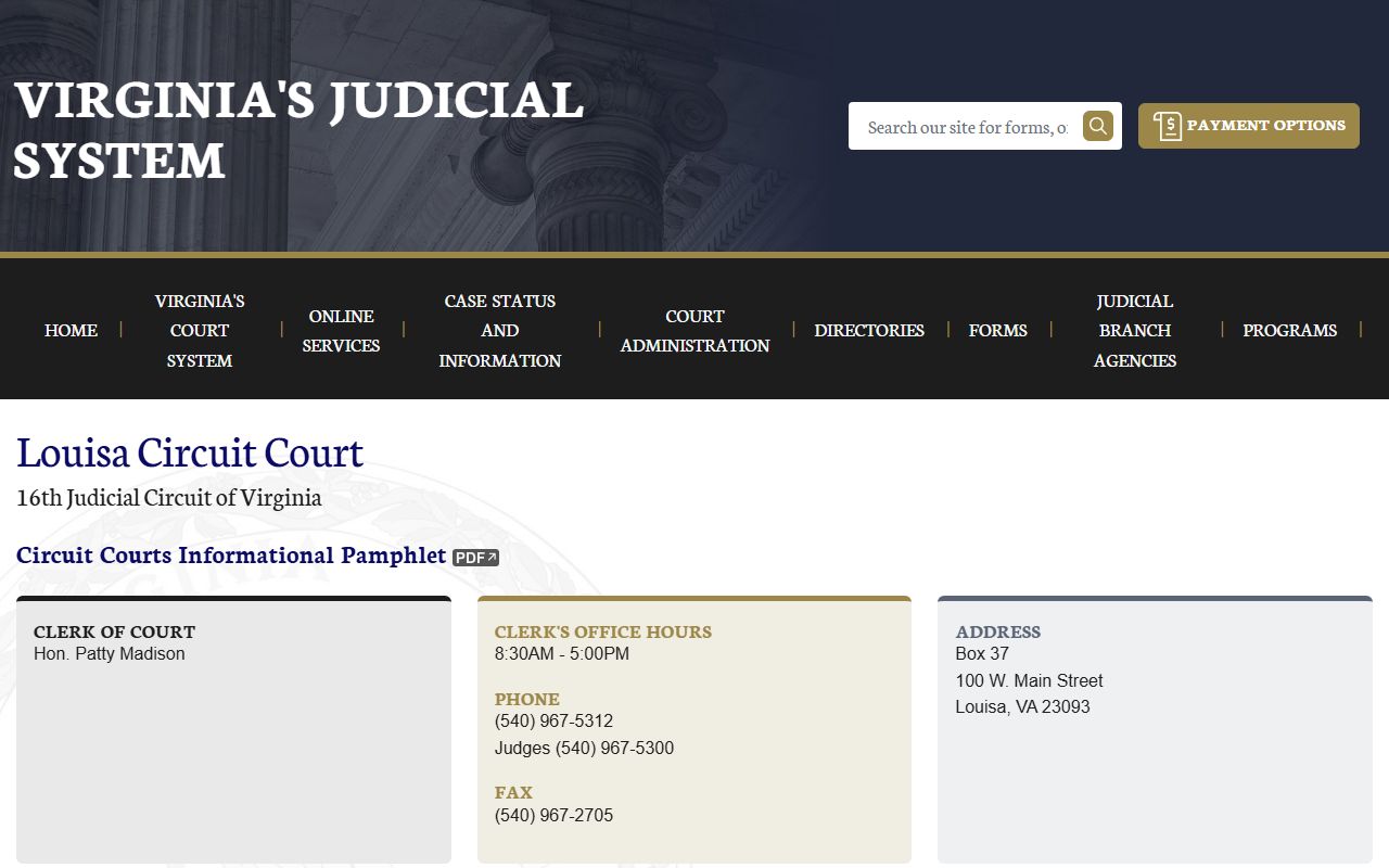 Louisa County Circuit Court 72 hour booking court records