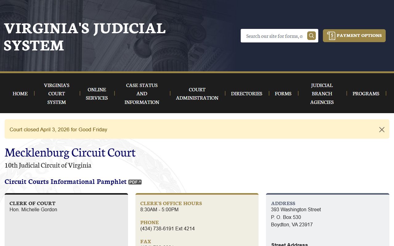 Mecklenburg County Circuit Court 72 hour booking case lookup