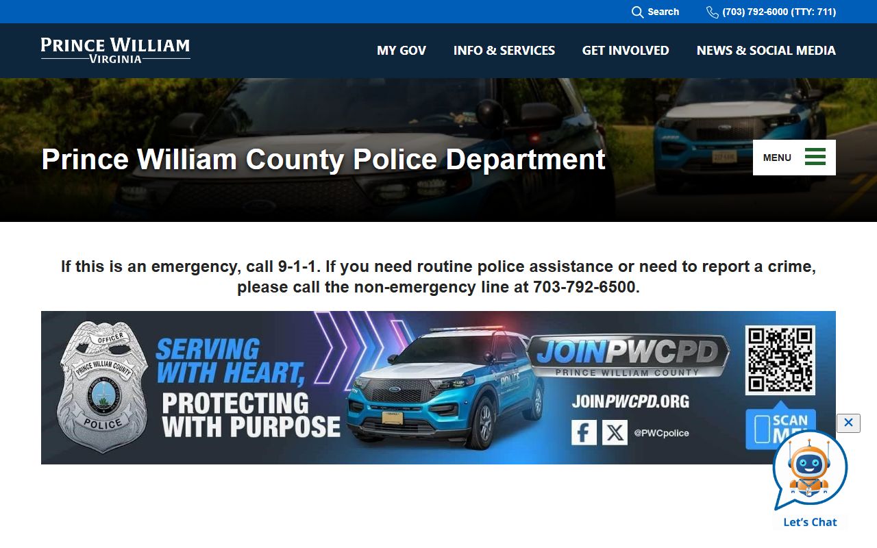 Prince William County Police Department 72 hour booking