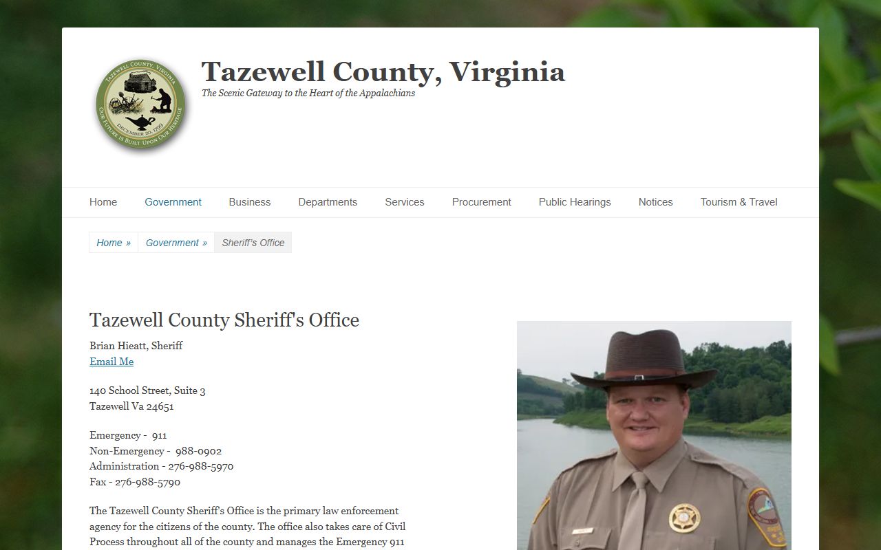 Tazewell County Sheriff's Office 72 hour booking page