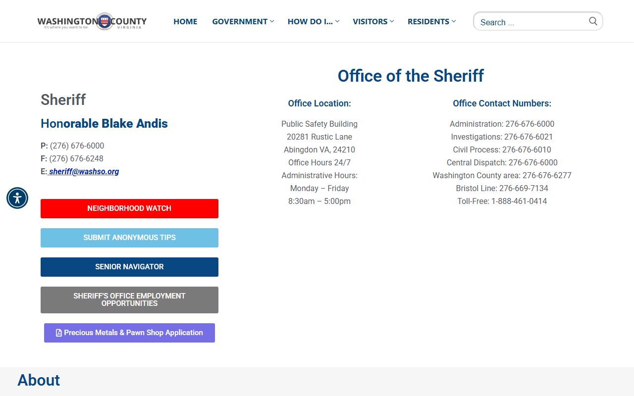 Washington County Sheriff's Office Washington County 72 hour booking page