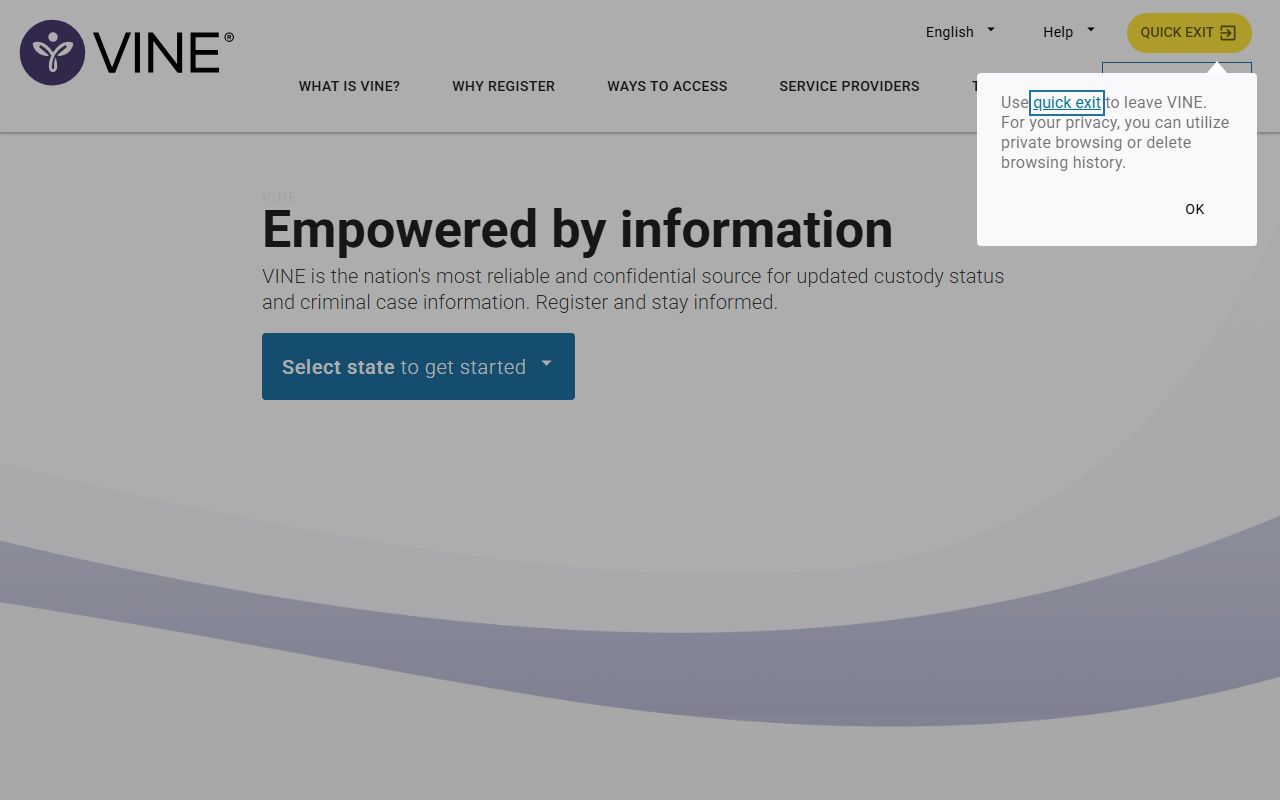 Virginia VINE Virginia 72 hour booking statewide custody search